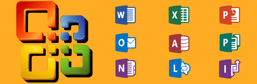 Logomarcas dos programas do pacote Microsoft Office